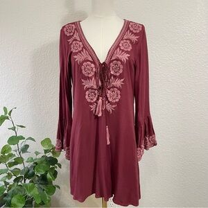 Z&L Europe Embroidered Boho Tunic Dress
Size: M